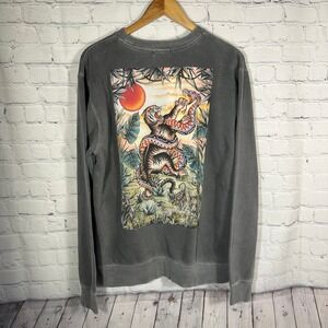 Doomsday Co Mens Tiger Snake Back Print Sweatshirt Gray PRM3500C Size M